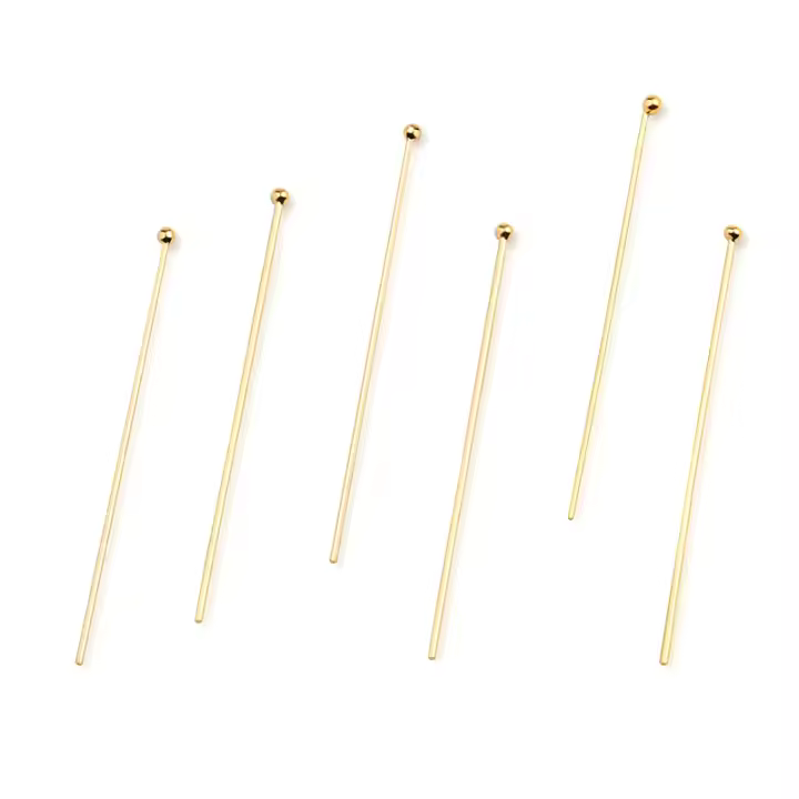 Pares De Clavos De Cabeza Redonda Y Plana De Oro Puro 14K Para La Creación De Joyas Pendientes Encuentros De Joyería - 1