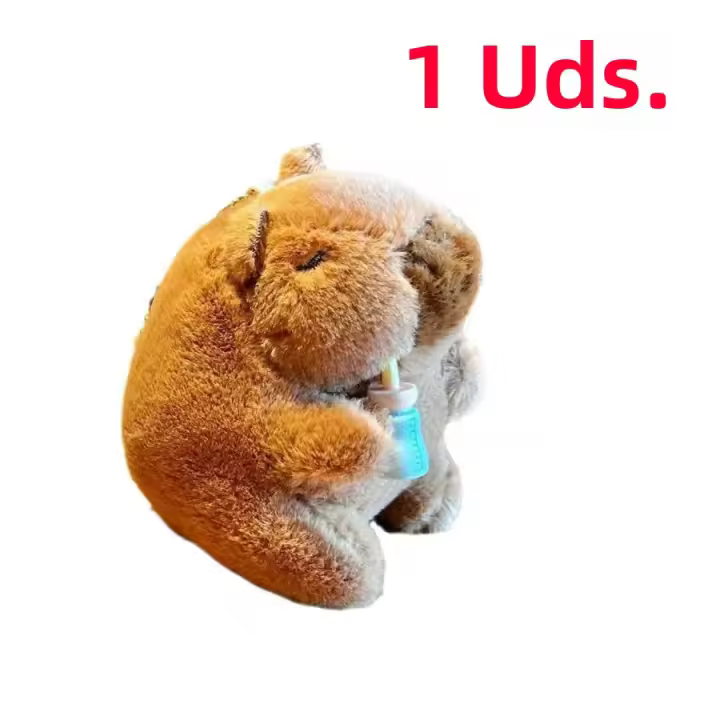 Llavero De Peluche Capybara 10cm Simulación De Anime Peluchón Kawaii Muñeco De Animales Suaves Regalo Para Niños Material De Algodón PP Ecológico - 1