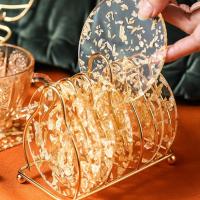 Taza De Té Ins Con Papel De Oro Y Plata Coaster De Acrílico Creativo Europeo Americano Tapete Para Café Taza Mat De Cocina - details 4