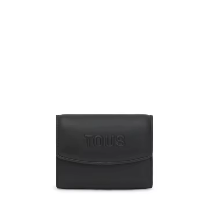 Billetera pequeña Tous Bloom negro     ORIGINAL con garantía y packaging oficiales de la firma - 1
