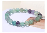Pulsera De Cristal Natural Multicolor Fluorita JD Pulsera De Bolas Redondas Reiki Curación Pulsera Elástica Para Regalo - details 8