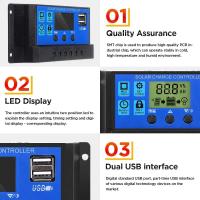 Sistema De Generación De Energía Solar Inversor 110V/220V 6000W Con Panel Solar De 12V 30A Controlador Kit Completo De Cargador - details 21