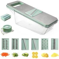 Cortador De Verduras Multifuncional En Acero Inoxidable Herramienta De Cocina Para Patatas Y Pepinos Ecológica Y Resistente - details 0
