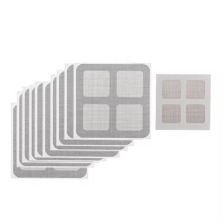 Parche de reparación de pantalla de Ventana (Negro, 3,93x3,93 pulgadas), Cinta adhesiva Fuerte de Malla impermeable de 3 Capas, reparación para agujeros de desgarros de Ventanas y Puertas, Baño - 1