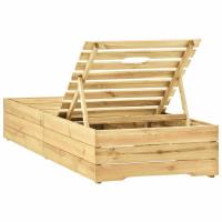 Gerimport Tumbona Madera Pino Impregnada Verde 198x68x(28-75)cm - Cómoda y Duradera - details 1