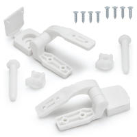 Paquete De 1 Pared De Inodoro En Plástico Blanco Con Tapa Y Resorte Reemplazo Con Tornillos Y Tornillos Apto Para Inodoros Y Baños Herramienta Pequeña - details 0