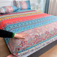 Sábana Bohemia Para Cama Doble Talla Single/Queen Con Banda Elástica Cubierta De Matrícula Impresión Reativa 180x200cm 100% Poliéster 400TC - details 0