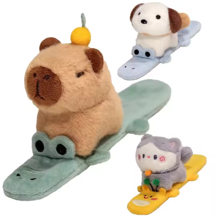 Capybara Slap Snap Wrap Muñequera De Peluche Divertida Para Mano Regalo Creativo Y Divertido Juguete De Perro Gato Kawaii - 1