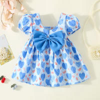 Vestido De Algodón Para Niñas Con Cuello Redondo Y Bow En La Espalda Estilo Coreano Para Bebés De 0 a 3 Años Vestido De Verano Cute - details 3