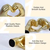 Escultura De Mano Y Corazón Dorado Para Sala De Estar Dormitorio Estilo Clásico Posmodernista Adorno Único Para Mujeres - details 9