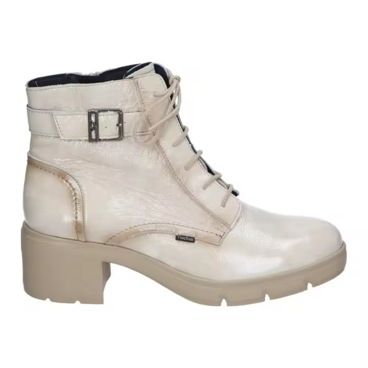 FLUCHOS | Botines de Piel Fluchos Fugaz para Mujer – Botines de Tacón en Color Beige – Botines con Cordones y Cremallera – Tacón de 5cm Cómodo – De piel – Estilo Elegante – Alta Calidad – Versátiles – Modelo F2107 - 1