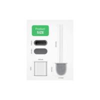 Aitsite-escobilla de baño de 1 piezas, escobilla de inodoro y soporte de silicona con mango largo de plástico antideslizante - details 4