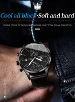 Reloj De Negocios Para Hombre OLEVS 2880 Con Correa De Cuero Resistente Al Agua Cronógrafo Reloj De Pulsera Con Fecha Y Luz - details 10