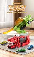 Juguete De Camión Tyrannosaurus Con Dinosaurio Alimentador Y Almacenamiento Deformable Con Coche De Carreras De Aleación Juguete De Transporte Plegable Para Niños - details 4
