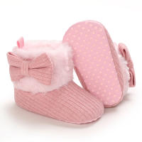 Nuevos Zapatos Para Bebé Recién Nacidos Antideslizantes Con Lazo Cómodo Y Atractivos De Corduroy Y Algodón Para Primavera Invierno Protección Del Piso Con Cierre De Cremallera - details 6