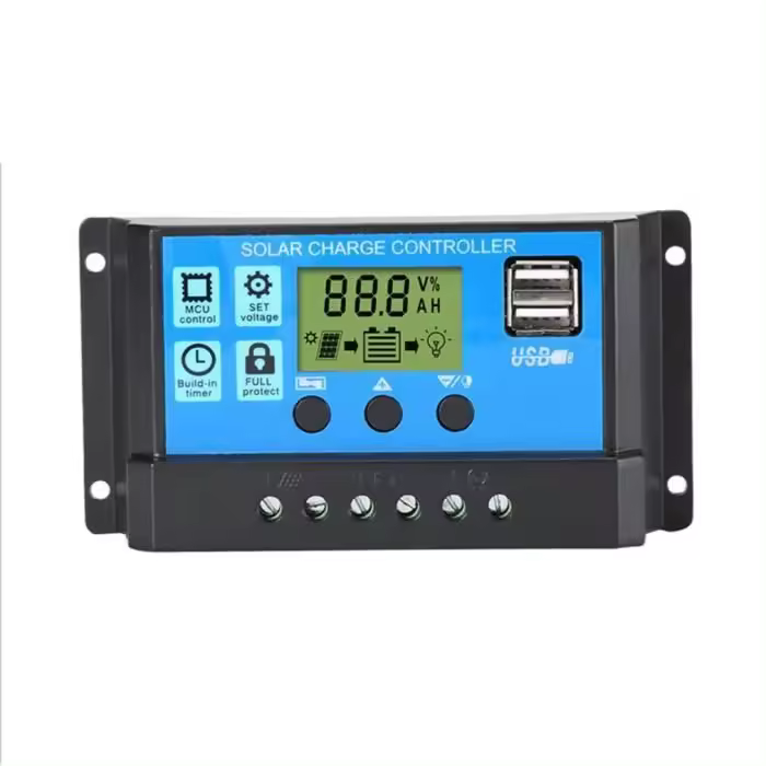 Controlador de Cargador solar de 10 A, 12 V Y 24 V, Cargador de agua LCD - 1