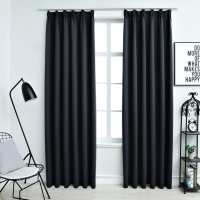 vidaXL Cortinas Opacas con Ganchos 2 Piezas 140x245 cm Casa Decoración Color Gris,  Antracita,  Taupé y mas - details 1
