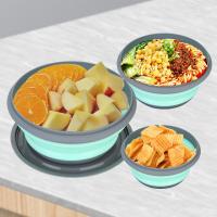 Tazas De Silicona Plegables 3 Piezas Con Tapa Set De Bollos Portátiles Para Almuerzo Eco-amigables Tamaño round - details 5