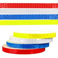 Cinta Reflejante PVC 8m Para Bicicleta Estampado Fluorescente Adhesivo De Seguridad Para Ciclismo Y Warnng Vuelco De Ruedas - details 1