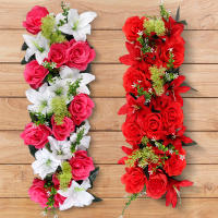 Arco De Boda Rojo Y Lily 60cm Flores Artificiales Para Decoración De Bodas Y Jardines Hechas De Seda Originaria De Zhejiang - details 0