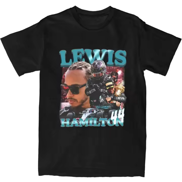 Camiseta Lewis Hamilton 44 De Algodón 100% Ropa Casual Para Hombres Y Mujeres Conductor De F1 Camiseta De Manga Corta Nueva Llegada - 1