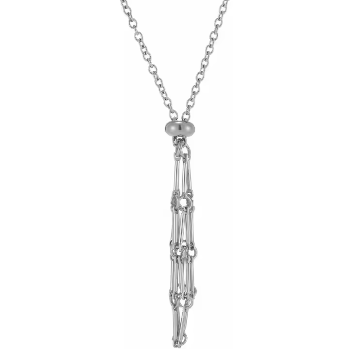 Collar con soporte de piedra de cristal, piedra natural cruda, malla de metal, bambú, colgante trenzado, cadena ajustable (plateado) - 1