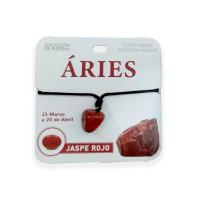 Mind Souls Zodíaco ARIES - Colgante, Pulsera o Llavero piedra Jaspe Rojo - details 0