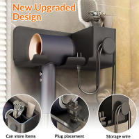 Soporte De Secador De Pelo Para Pared Organizador De Cepillos Estante De Almacenamiento De Baño Material ABS Montado En La Pared - details 0