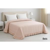 Colcha Bouti Beis Lavada Lisa | Tejido de Microfibra | Tacto Suave | Diseño Liso Acolchado | Medidas 190x260 a 270x260 cm - details 0