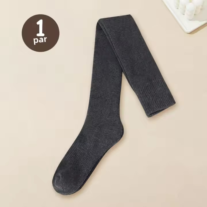 Medias Altas Invierno Para Mujer 1/2 Pares Largas Hasta La Cintura Con Estampado Rayado Cálidas Y Suaves Medias De Pierna - 1