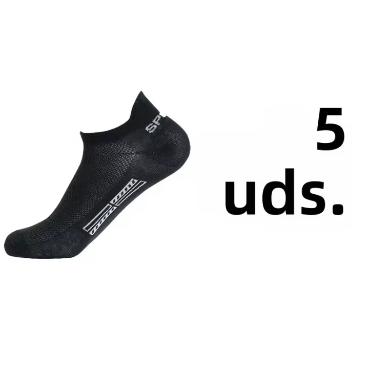 5 Pares De Calcetines De Pies Para Hombre De Algodón Transpirable Calcetines Deportivos De Malla Casual Para El Verano Calcetines Cortos De Ankle Talla Grande - 1