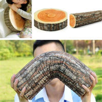 Cojín De Pluma Suave De Diseño De Madera Natural Para Hogar Y Camping Estilo Cilíndrico Cubierta De Peluche Suave 1 Pieza - details 10