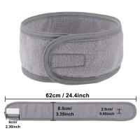 Diadema facial de Spa, toalla elástica para la figura, para baño, maquillaje y Transporte, 8,9 cm de ancho - details 0