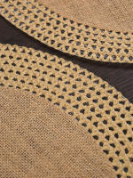 1/4pcs Nuevos Diseño Jute Natural Color Redondo Tapetes De Jute Con Borde Hueco Aislante De Calor Para La Mesa - details 1