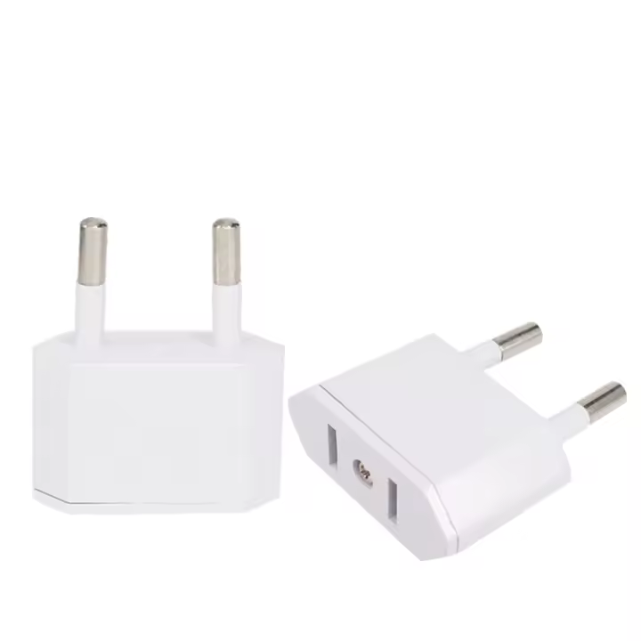 Adaptador De Viaje American China a EU Euro 2 Pines Conector US a EU Tipo C Para Electrónica Europea Convertidor AC Fuente De Alimentación - 1