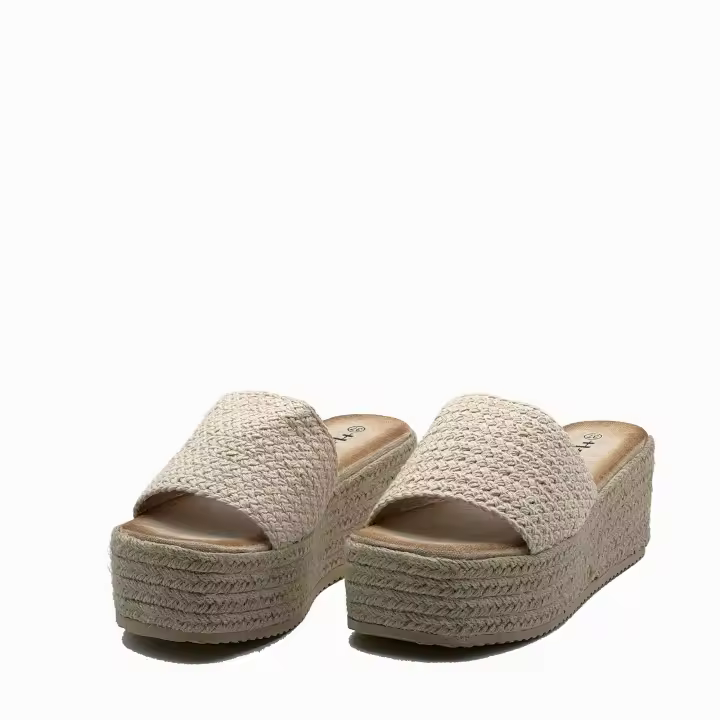 JZ HERMANOS Zapato Estilo Alpargata con Plataforma de Esparto Trenzado - 1