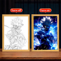 Marco De Fotos Para Pintura Con Figura De Anime Naruto Sasuke Gaara Luz LED Nocturna Decoración Para Dormitorio Regalo De Navidad Lámpara De La Luna - details 16