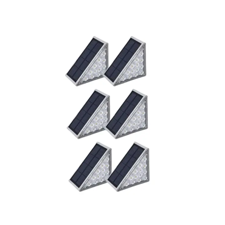 Luz de Escalera para Exterior  IP67 Impermeable Luces Solares para Exterior  Blanco Cálido 3000K Luz Lámpara Solar  Auto ON/OFF  Escalera iluminación LED para Jardín  Patio  Paquete de 6 - 1