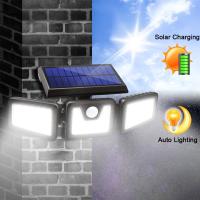 Lámpara Solar De Exterior Con Sensor De Movimiento 3-Head LED 74SMD Impermeable Para Jardín Y Pared Alta Brillante Con Inductor PIR Sensible - details 2
