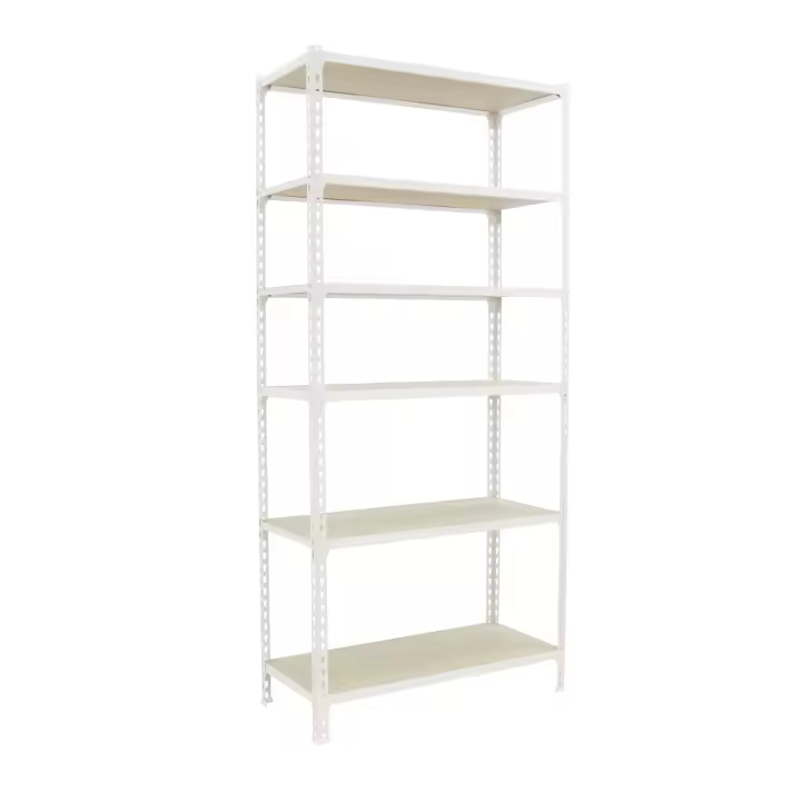 SimonRack Estanteria Metalica Almacenaje de Acero, 2500x1200x500 mm, 6 Baldas Madera, Soporta 200 kg de Punto Flexión por balda, Blanco/Madera - Maderclick - 1