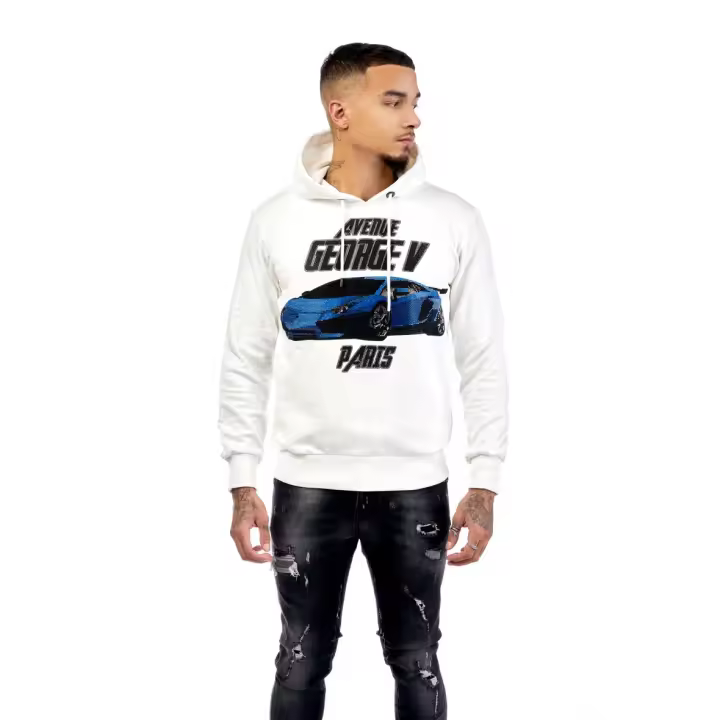 GEORGE-V Sudadera con Capucha GV-2083 WHITE.. - 1