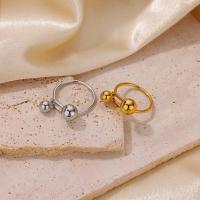 Anillo Ajustable De Acero Inoxidable Con Bola Doble Para Mujer Y Hombre Color Oro Moda Joyería De Decompresión Regalos - details 5