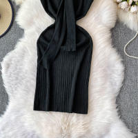Vestido Bodycon Mini De Color Sólido Con Cuello Redondo Y Cremallera Lateral Para Mujer Vestido Sin Mangas Estilo Casual Y Elegante Para Oficina Y Verano - details 29