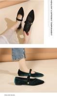 Zapatos Planos Retro Para Mujer De Cuero Suave Francés Estilo Small Fragrant Punta De Dedo Zapatos Planos Con Suela Suave Para Verano Casual - details 7