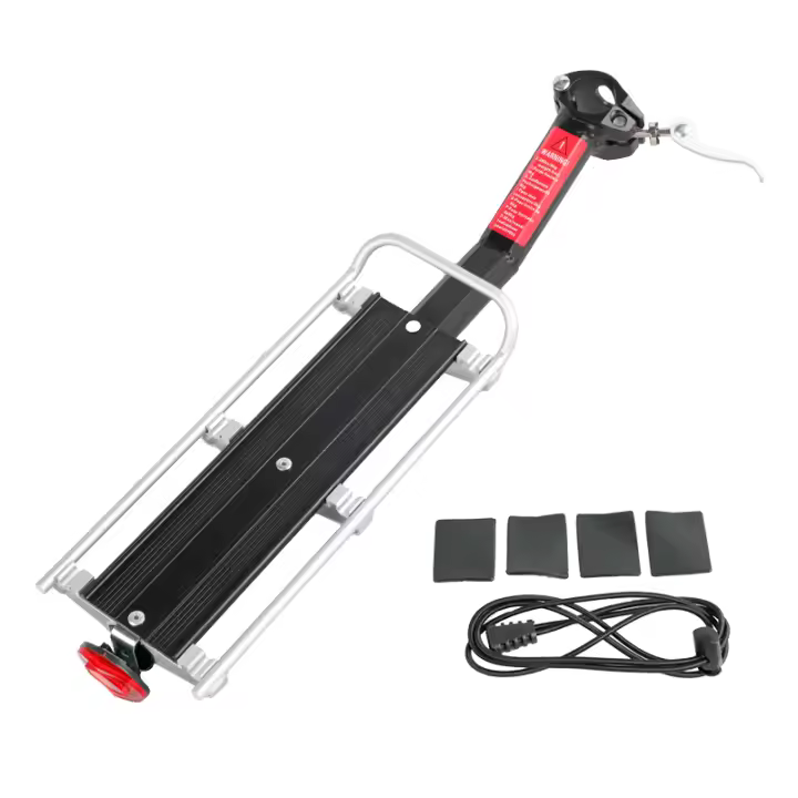 Portabolsas Para Bicicleta Deemount Soporte De Carga Trasero Ajuste Para MTB Y Bicicleta Gruesa De 20-29'' Y 4.0'' Color Negro Aluminio - 1