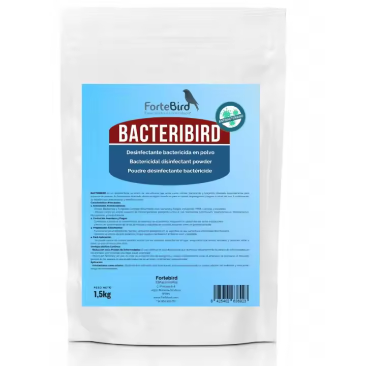BACTERIBIRD (viricida, bactericida y fungicida en polvo) 1,5 kg Fortebird - 1