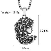 Collar Colgante Medusa Pequeño Tamaño Vintage Estilo Gótico Acero Inoxidable Mitología Griega Para Hombres Y Mujeres Regalo De Fiesta Joyería - details 0