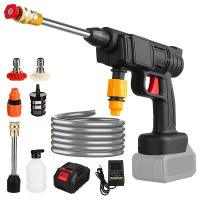 Pistola de lavado de coches de alta presión sin cuerda de 21V con 1 batería, 12000rpm, barra de 30/435 psi para lavado de coches, limpieza de jardín, riego de flores, etc. - details 0