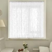 Cortina De Encaje Blanca Estilo Pastoral 1 Pieza Para Decoración De Ventana De Dormitorio Translúcida De Poliéster 100% - details 2