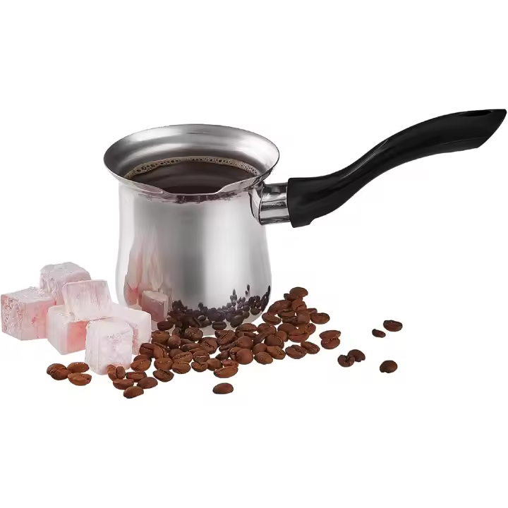 Cafetera turca | Cafetera de acero inoxidable | Calentador de leche y salsa | Olla pequeña para estufa - 1